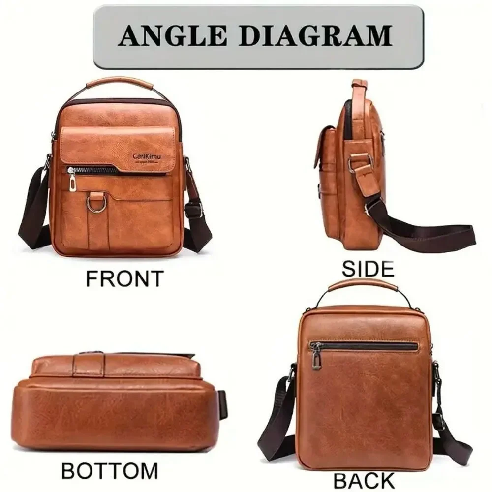 NWT Carlkimu Vintage Brown Shoulder Spacious Multi-Pocket Office Travel Bag